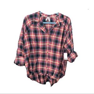 Front Tie Flannel Top